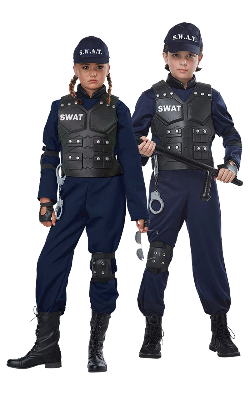 SWAT Polizei Kostüm für Kinder
