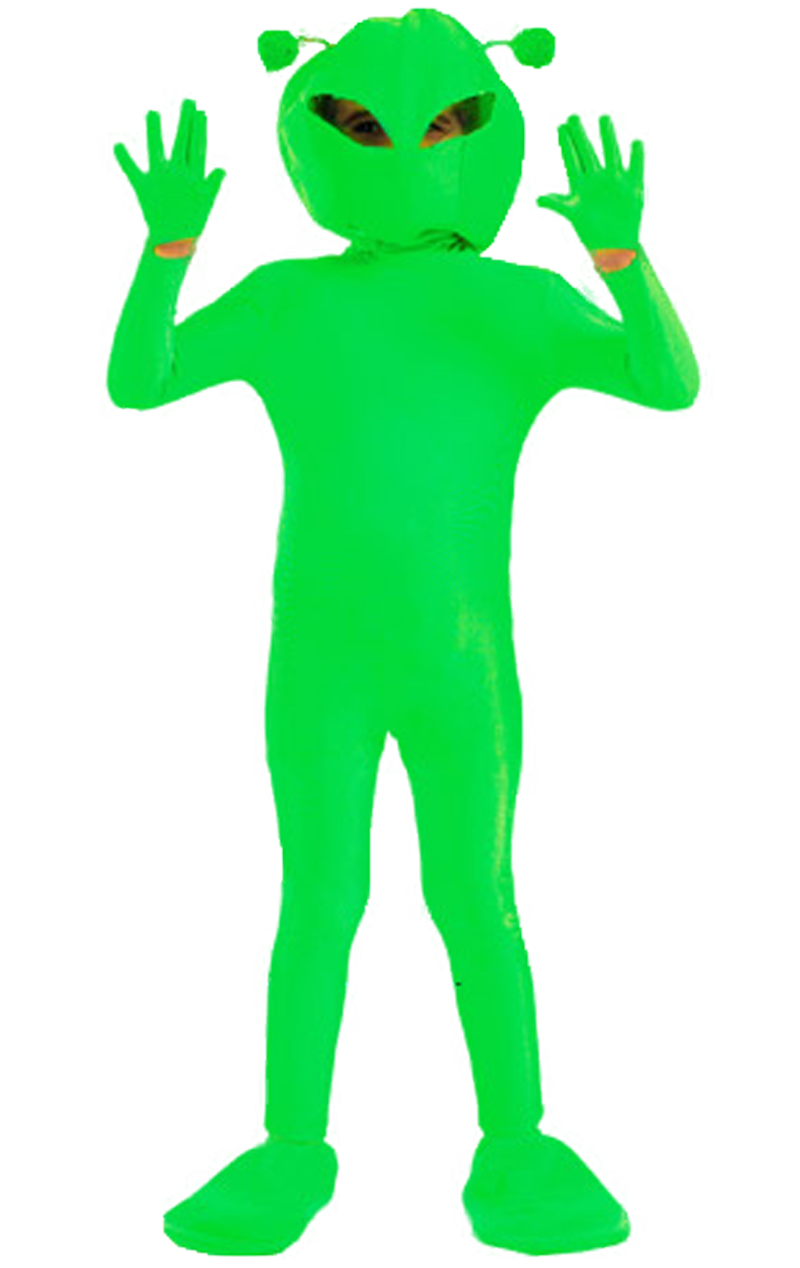 Grünes Alien-Kostüm für Kinder
