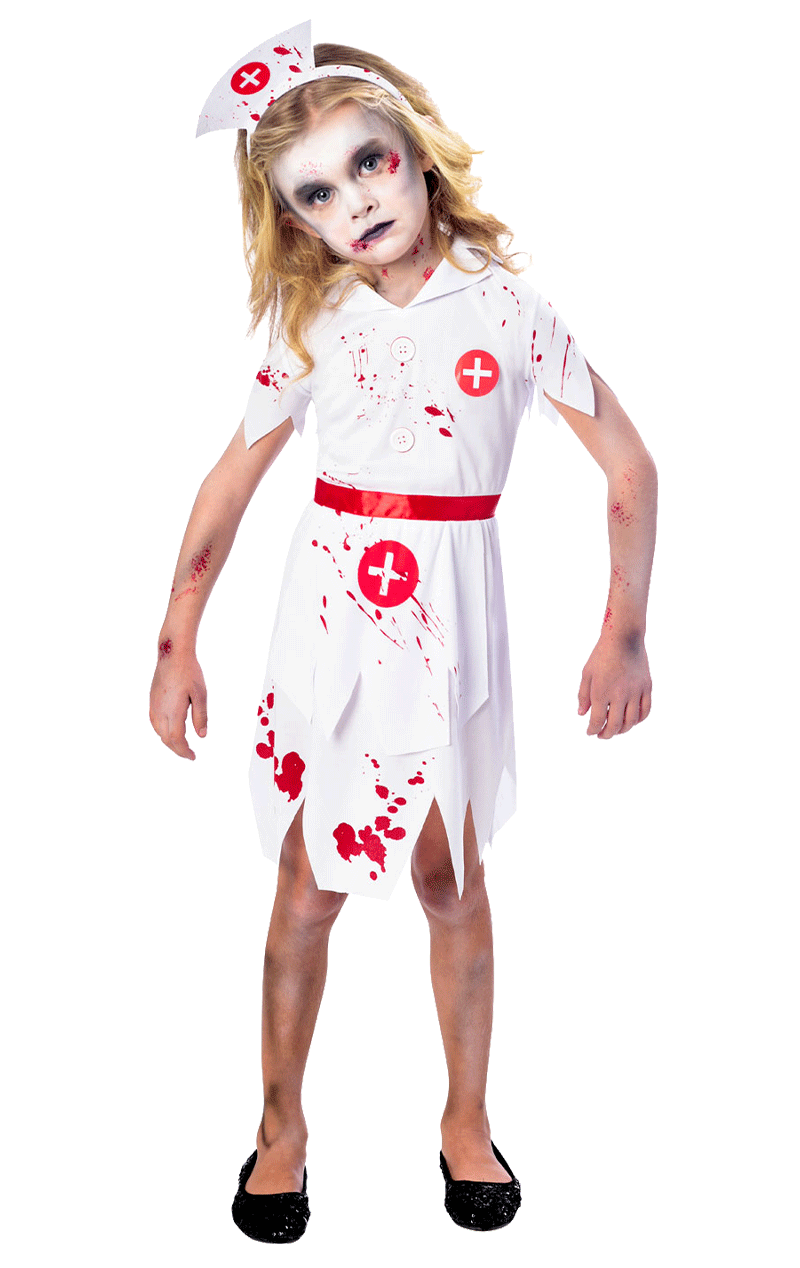 Zombie Krankenschwester Kostüm für Mädchen