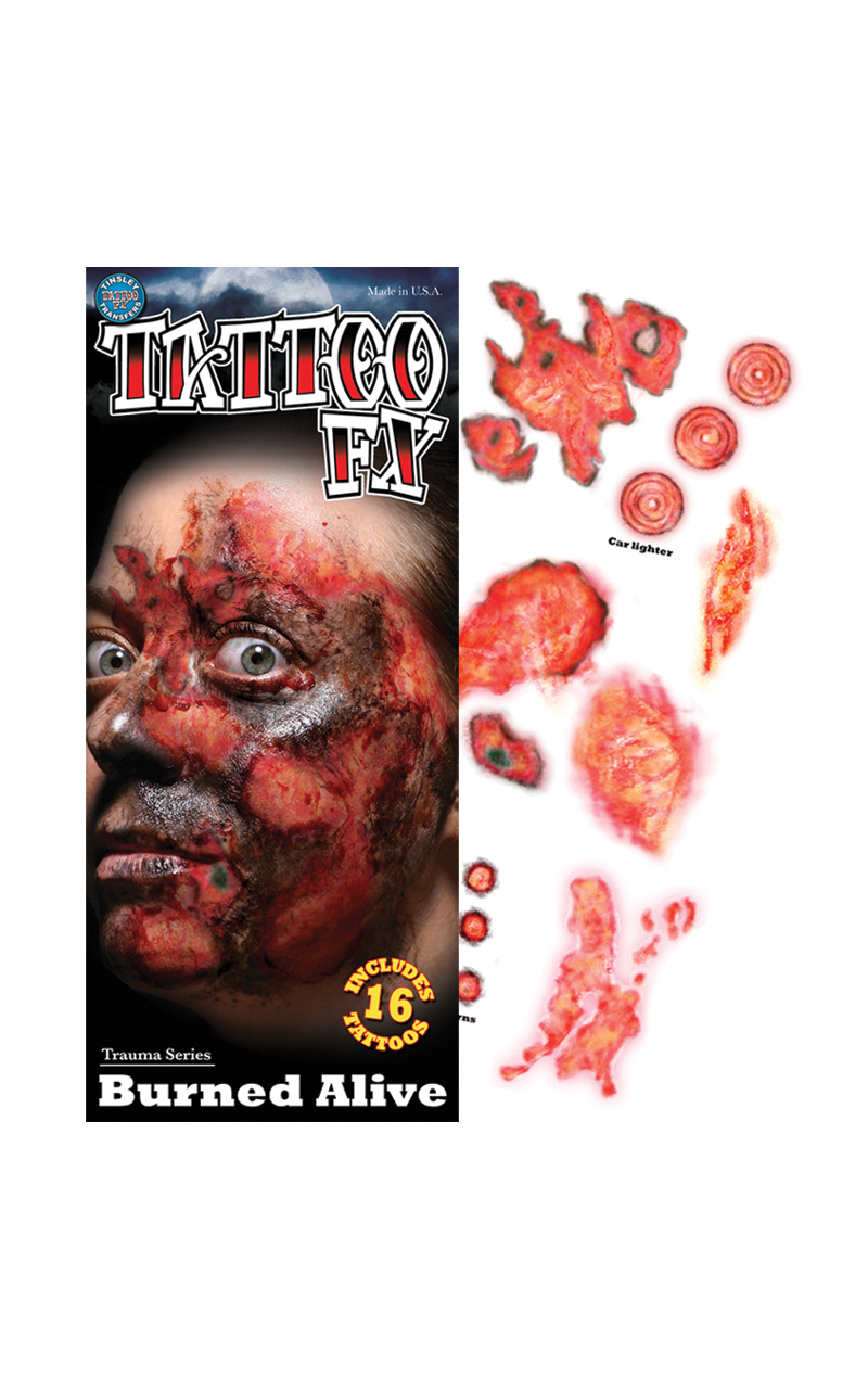 Verbrannte temporäre Tattoos