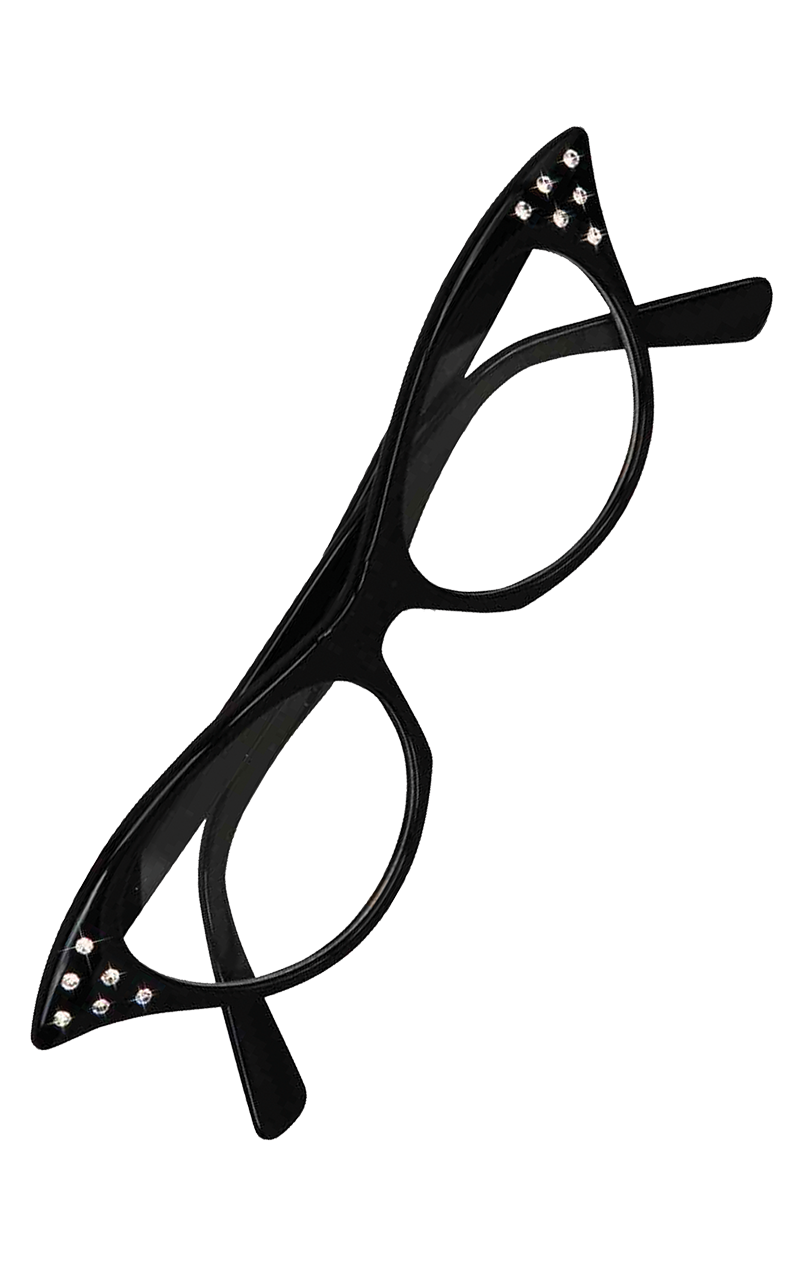 50er Strassbrille in Schwarz