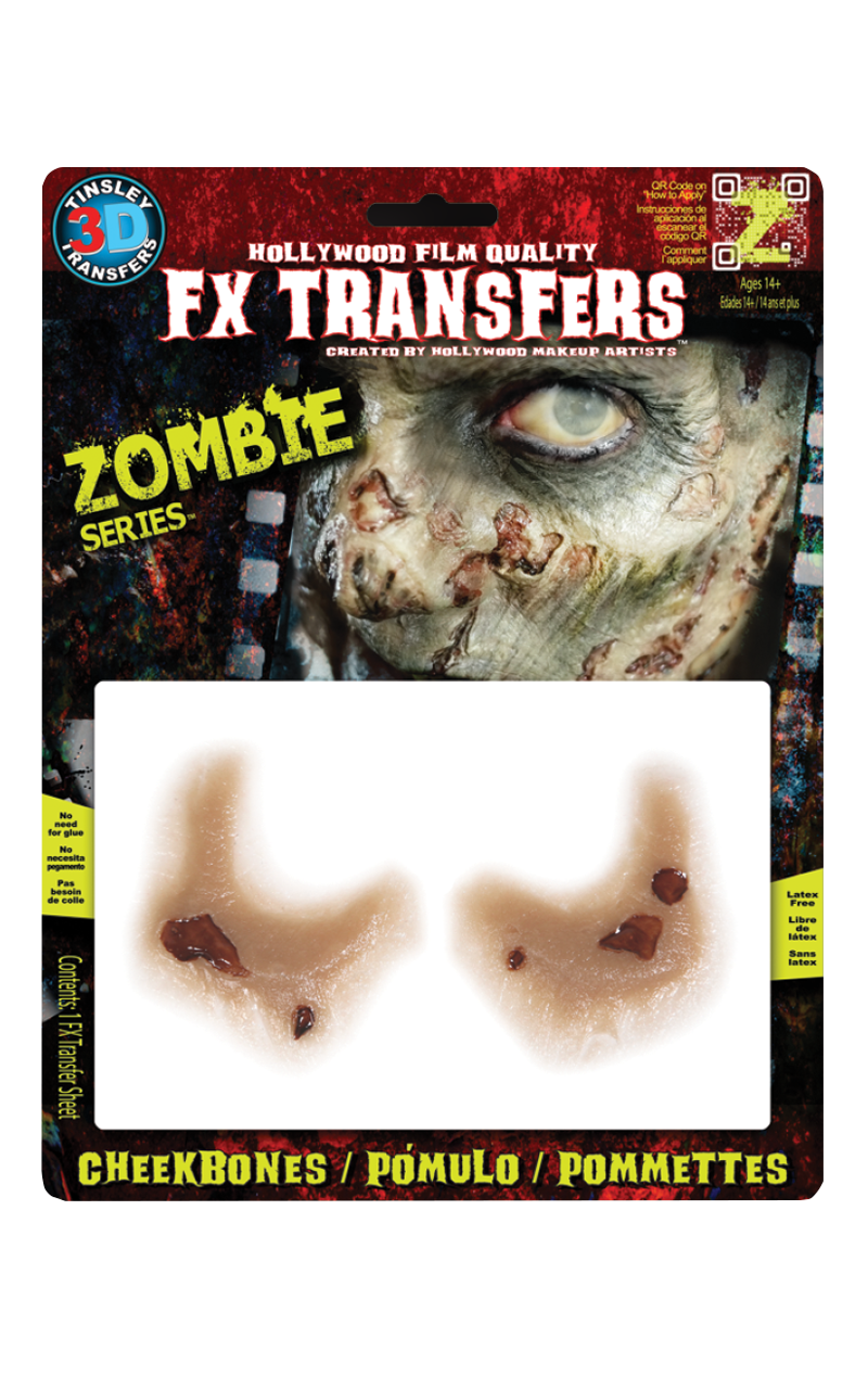 Zombie Hollowed Cheekbones FX-Transfers