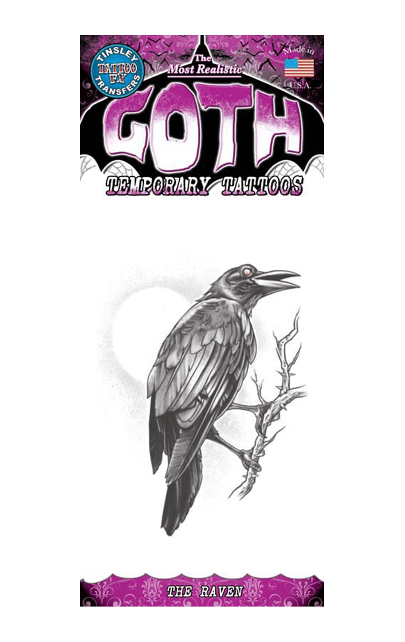Raven Goth Tattoo-Transfer