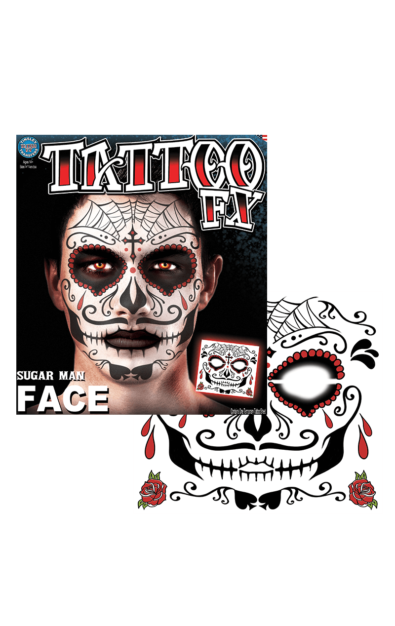 Tag der Toten Gesicht Tattoo Transfer