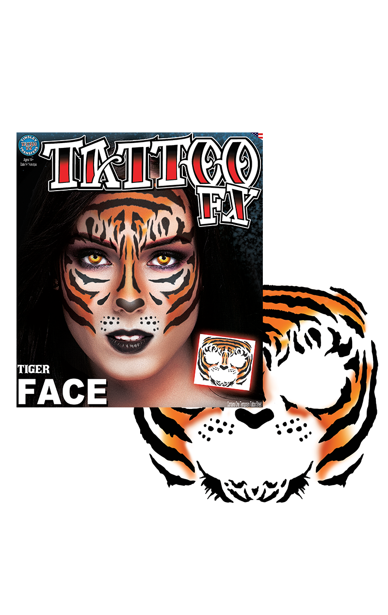 Tiger-Gesicht-Tattoo-Transfer