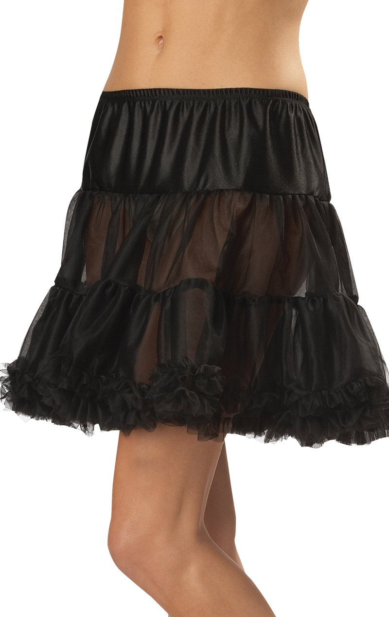 Schwarzer Tüll-Petticoat mit Rüschen