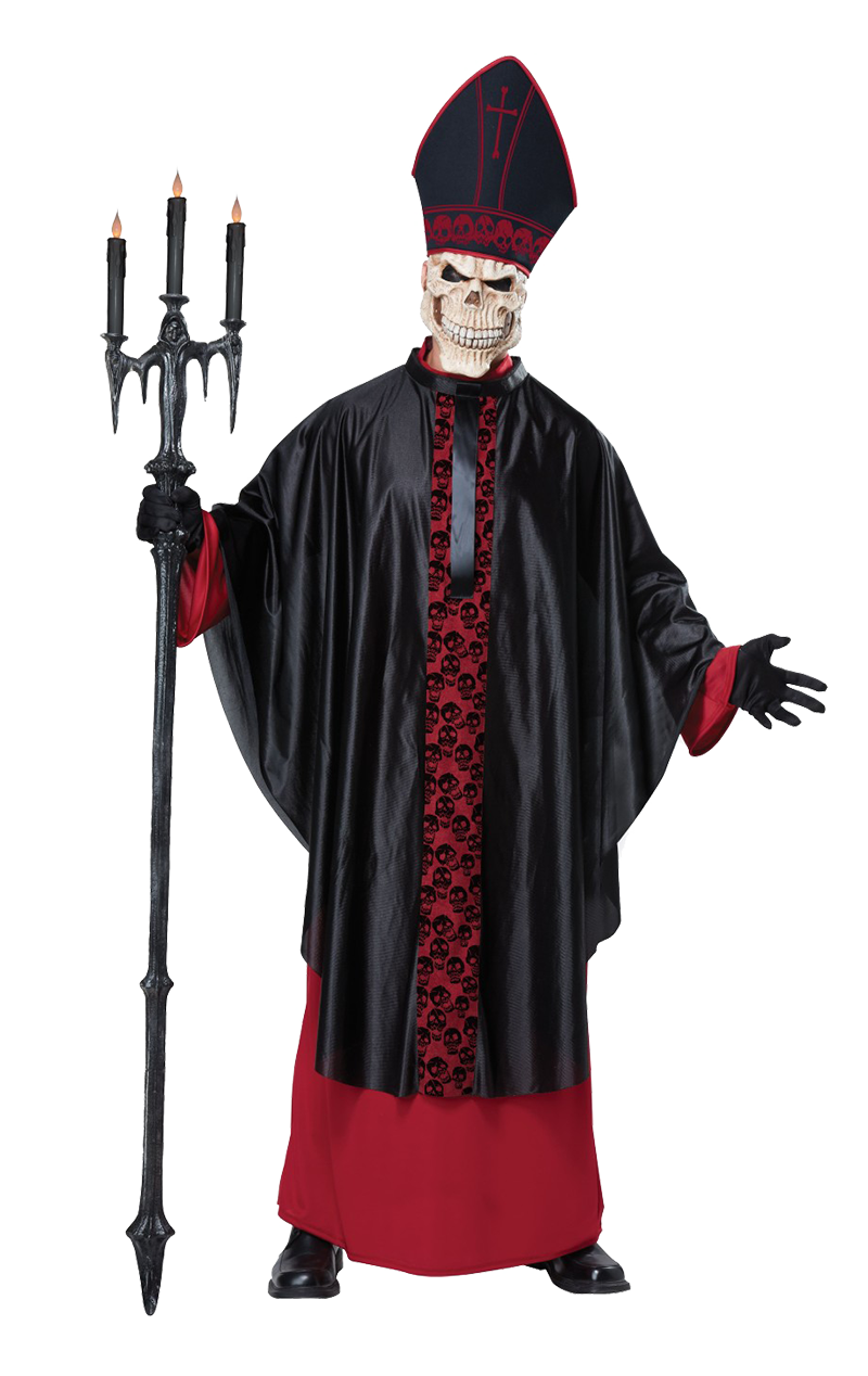 Schwarzes Halloween-Kostüm für den Massenpriester für Erwachsene