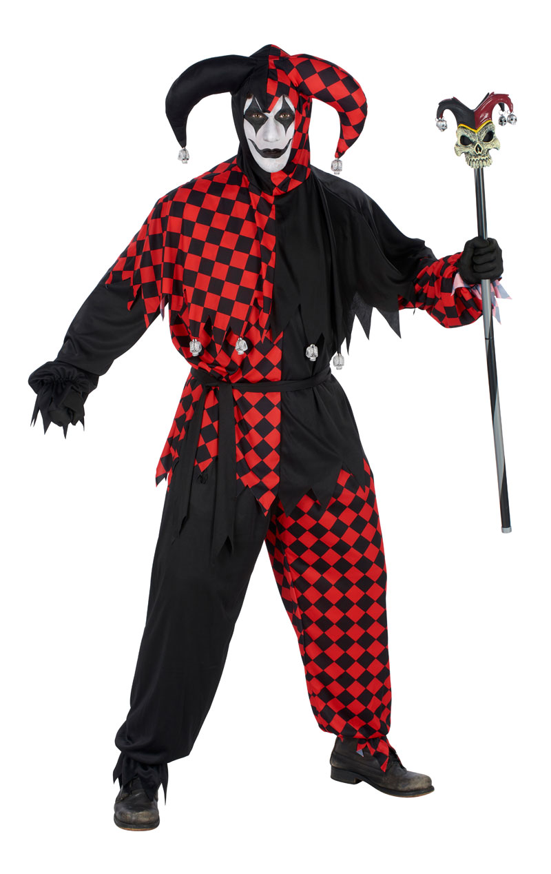 Erwachsenes Halloween-Kostüm des bösen Narren