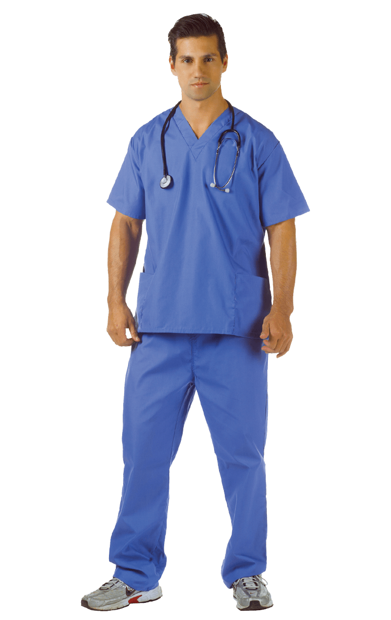 Blaues Krankenhaus-Peeling-Kostüm für Erwachsene