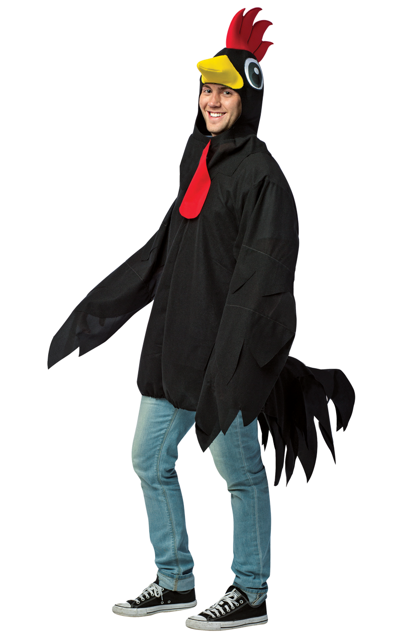 Erwachsener großer schwarzer Hahn-Kostüm