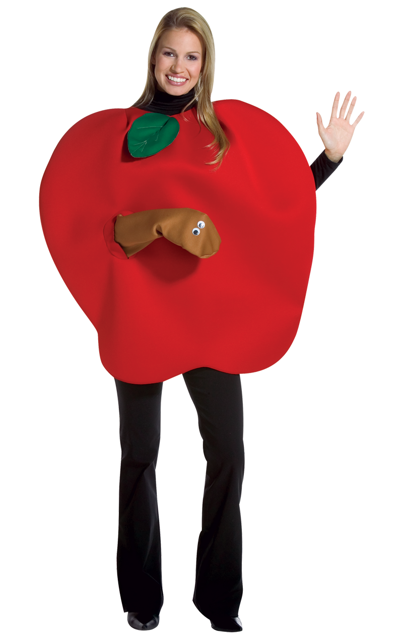 Apfel mit Wurm-Kostüm für Erwachsene