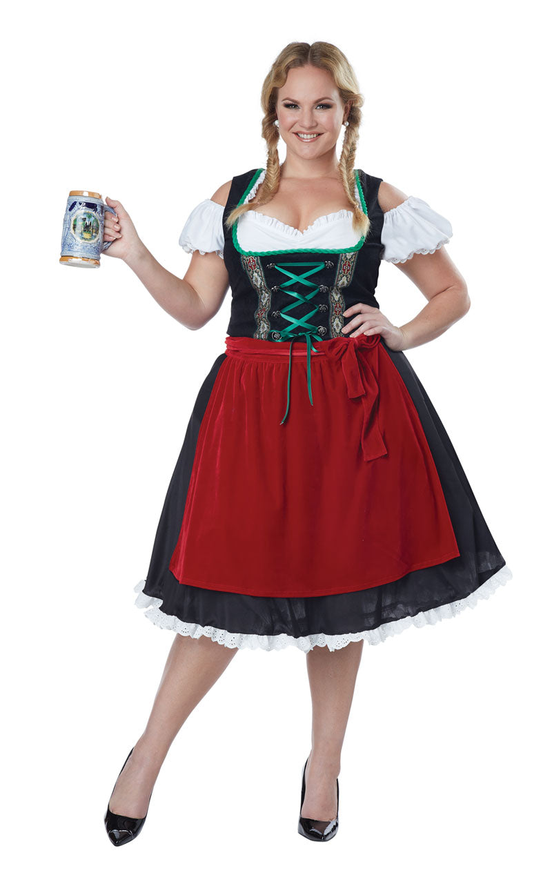 Damen Oktoberfest Fräulein Kostüm in Übergröße