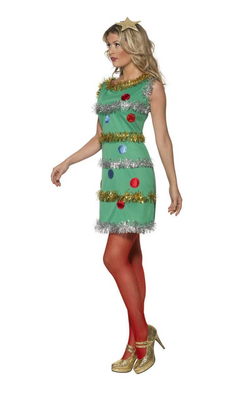 Lametta-Weihnachtsbaum-Kostüm für Damen