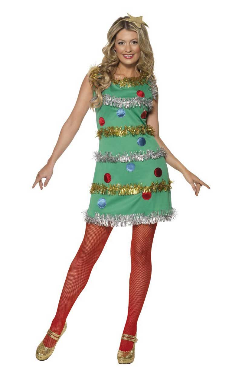 Lametta-Weihnachtsbaum-Kostüm für Damen