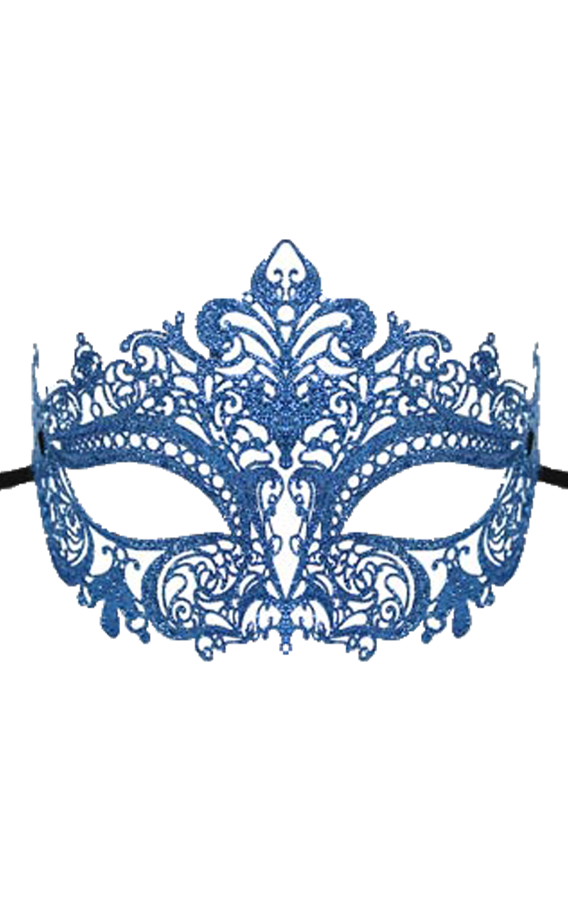 Blaue Glitter-Maskerade-Maske