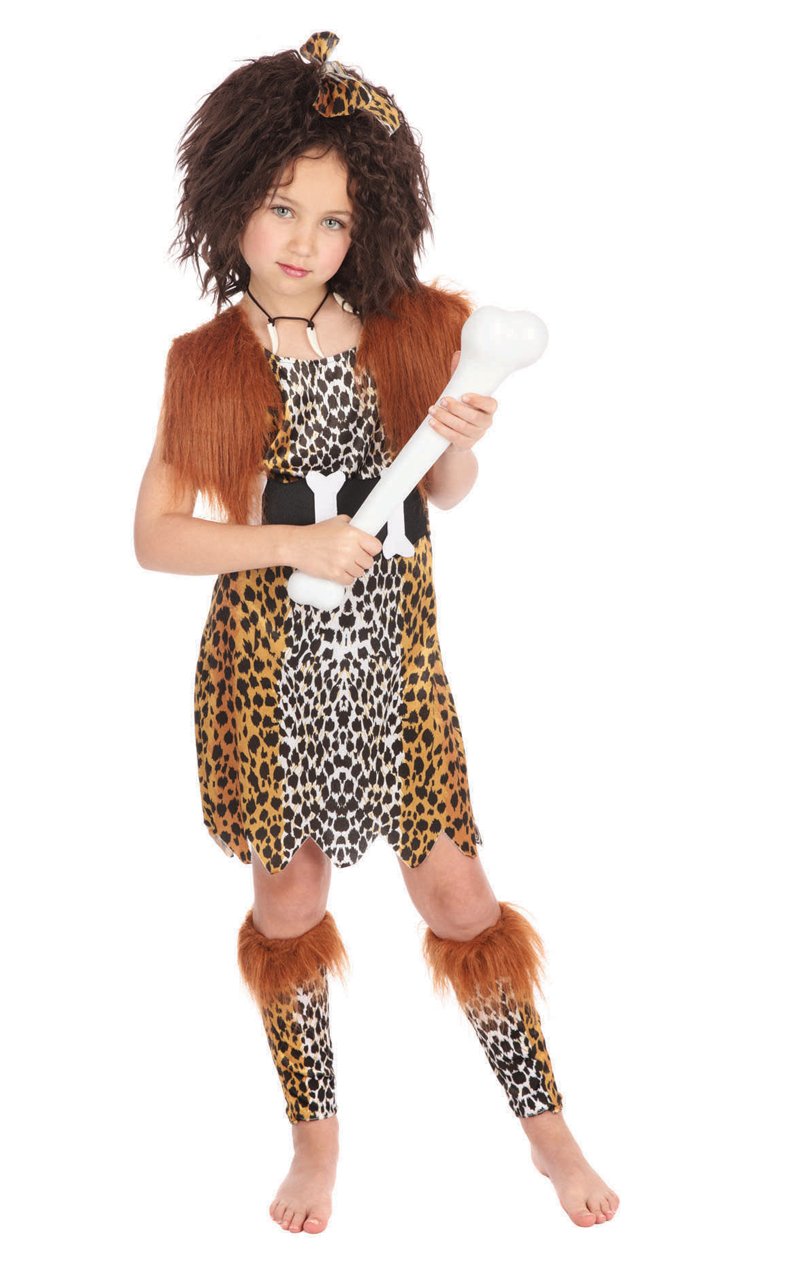 Child Cavegirl and Wig Costume - Joke.co.uk