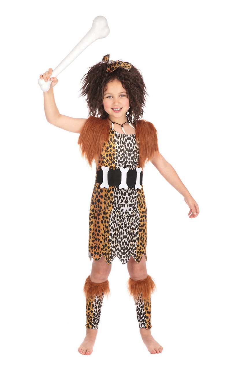 Child Cavegirl and Wig Costume - Joke.co.uk