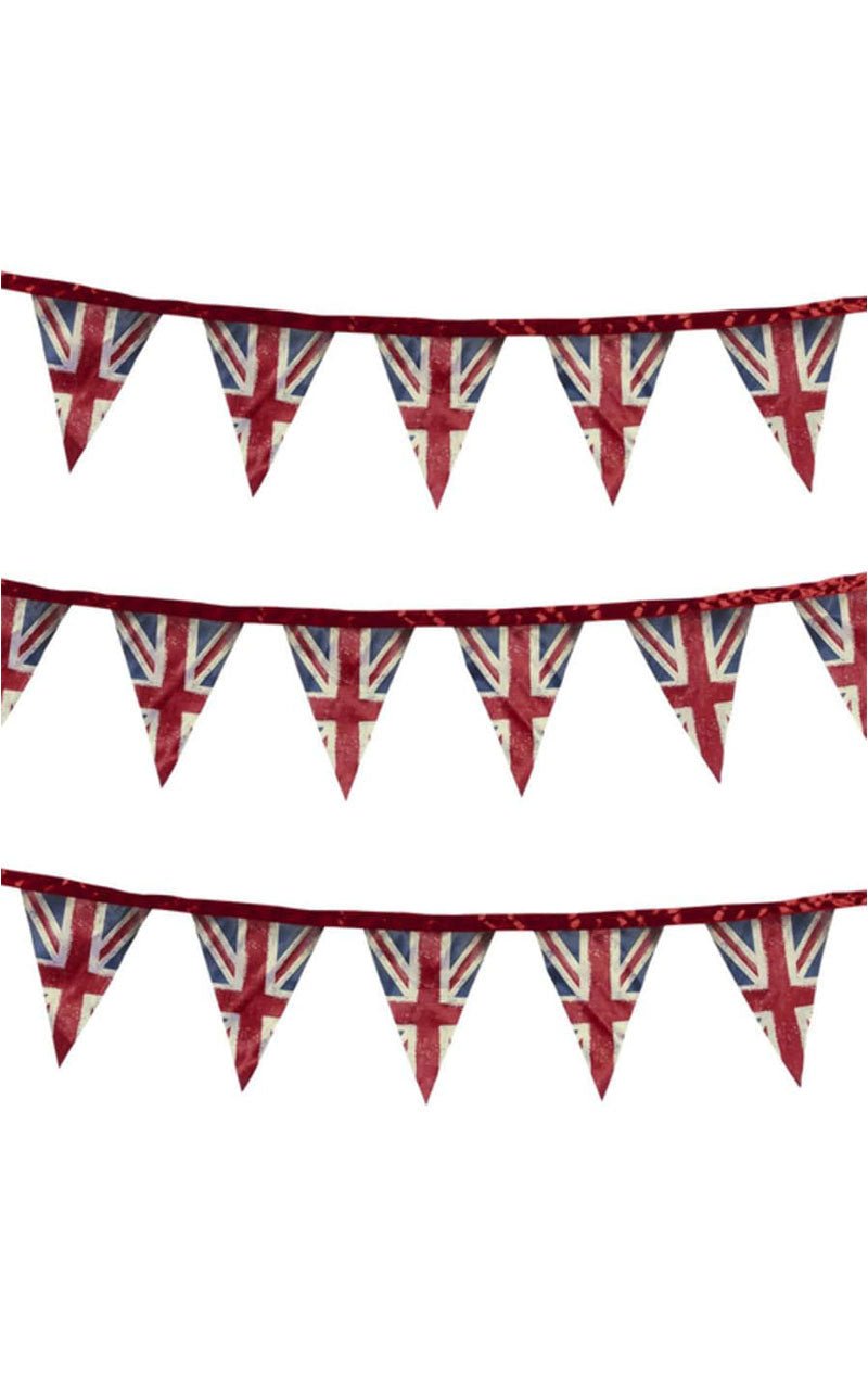 Union Jack Fabric Bunting Decoration - Joke.co.uk