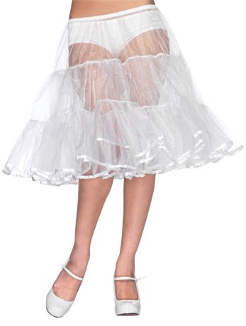 White Knee Length Petticoat Accessory - Joke.co.uk